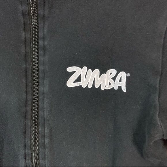 Zumba INSTRUCTOR Jacket Women’s Small Black Silver Zip up Athletic Workout Dance - Picture 4 of 8